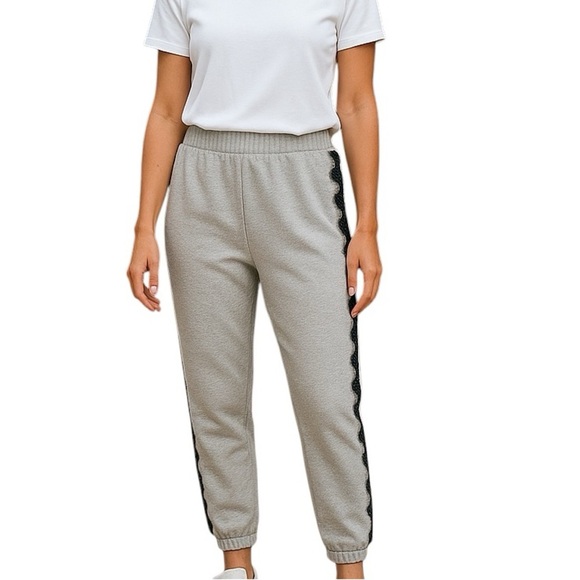 Vero Moda Jogger Lace Pants Grey - Picture 1 of 8